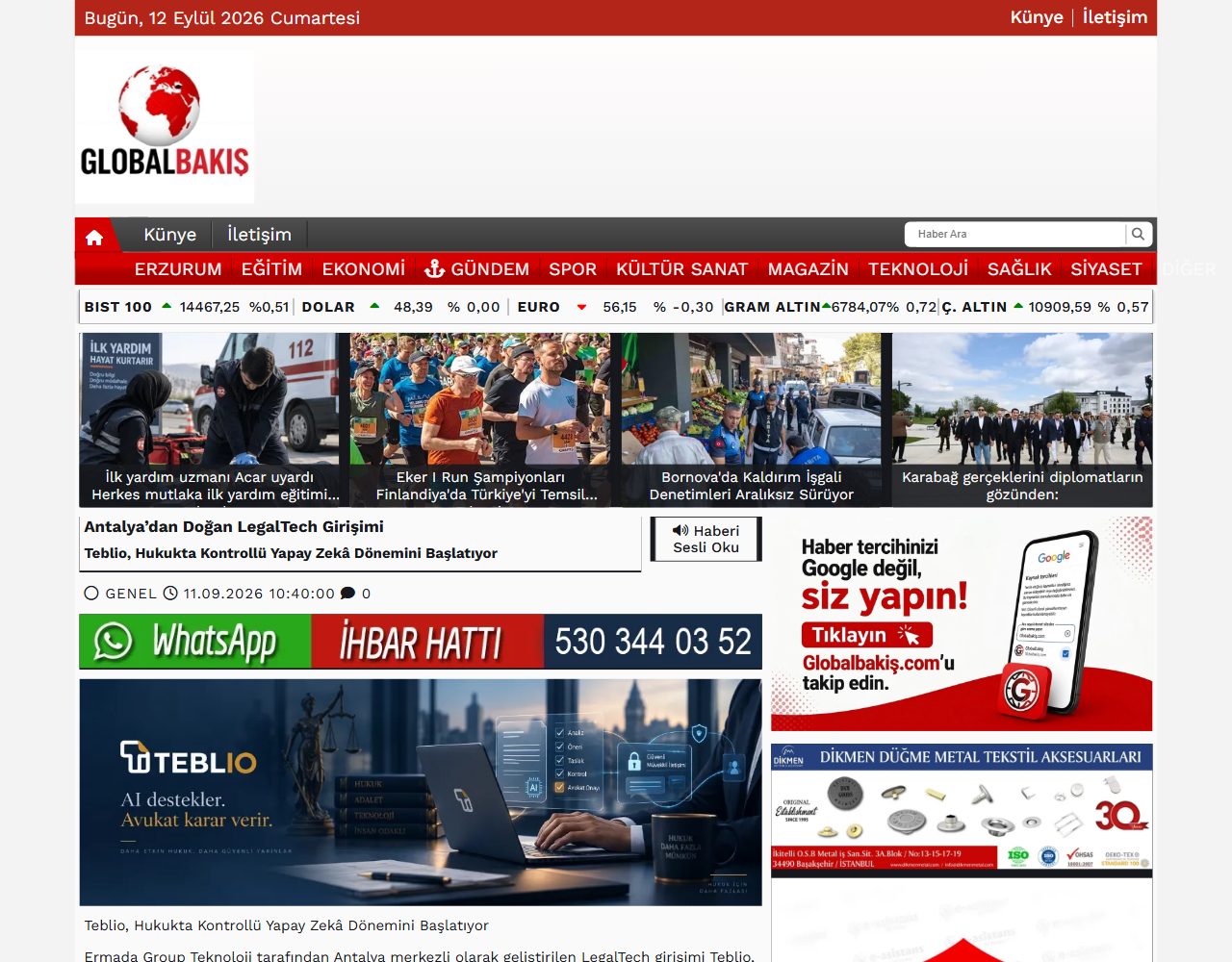 Global Bakış haberinin ekran görüntüsü